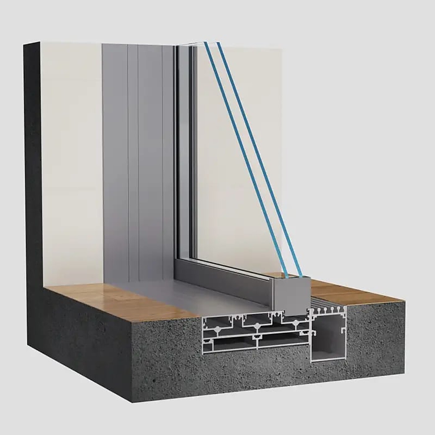 Parallel window system technical cross-section